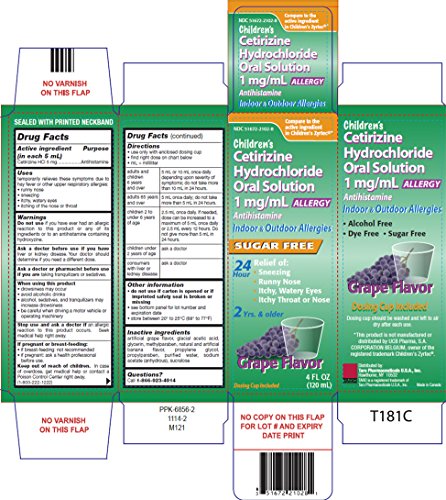 Product Cover (3 Pack) Children's Cetirizine Allergy Syrup Grape Flavor, Alcohol Free, Dye Free & Sugar Free 4 Oz. (Compare to the Active Ingredient found in Children's Zyrtec and SAVE!*