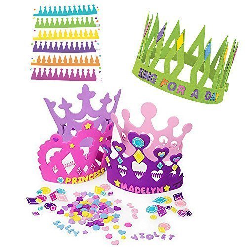 Product Cover 12 Princess Foam Tiara Craft Kits + 12 Prince King Foam Crown Craft Kits - Great fun for kids birthday party.