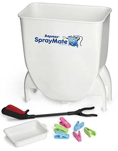 Product Cover Patented Aquaus SprayMate Cloth Diaper Sprayer Splatter Shield - Perfect for Rinsing Cloth Diapers, Bedpans, Potty Seat Bowls and More! Ergonomic Design Prevents Splattering and Airborne Germs