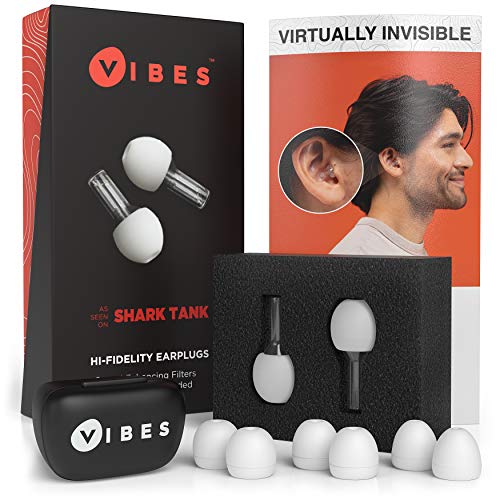 Product Cover Vibes High Fidelity Earplugs - Invisible Ear Plugs For Concerts, Musicians, Motorcycles, Airplanes, Raves, Work Noise Reduction, Hearing Protection - Fits Small Medium Large - As Seen On Shark Tank