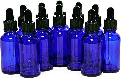 Product Cover 12, Cobalt Blue, 1 oz, Glass Bottles, with Glass Eye Droppers