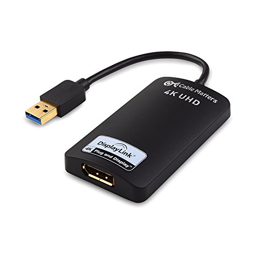 Product Cover Cable Matters USB to DisplayPort Adapter (USB 3.0 to DisplayPort Adapter, USB 3 to DisplayPort Adapter, USB to DP Adapter) Supporting 4K Resolution for Windows