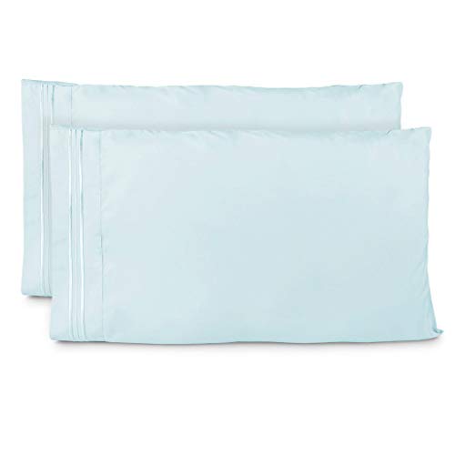 Product Cover Cosy House Collection Pillowcases Standard Size - Baby Blue Luxury Pillow Case Set of 2 - Fits Queen Size Pillows - Premium Super Soft Hotel Quality - Cool & Wrinkle Free - Hypoallergenic