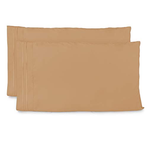 Product Cover Cosy House Collection Pillowcases Standard Size - Taupe Luxury Pillow Case Set of 2 - Fits Queen Size Pillows - Premium Super Soft Hotel Quality - Cool & Wrinkle Free - Hypoallergenic