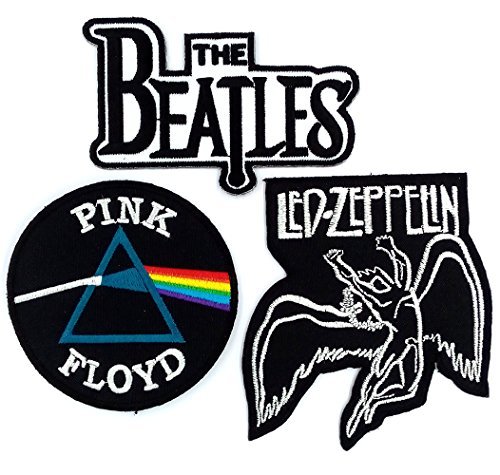 Product Cover Set_ROCK010 - Pink Floyd Patch, The Beatles Band Patches and Led Zeppelin Patch, 3 Pcs Heavy Metal Patches, Applique Embroidered Patches - Rock Band Iron on Patches