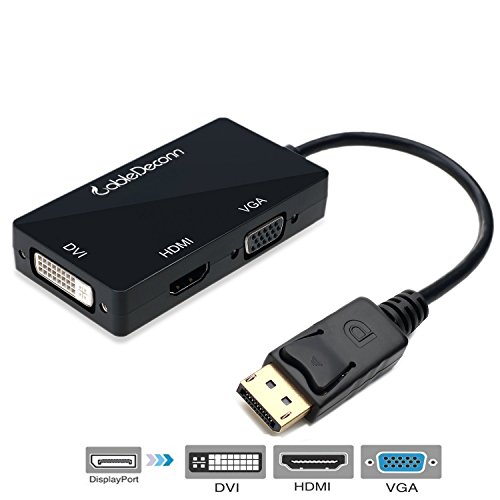 Product Cover CABLEDECONN Multi-Function Displayport Dp to HDMI/DVI/VGA Male to Female 3-in-1 Adapter Converter Cable