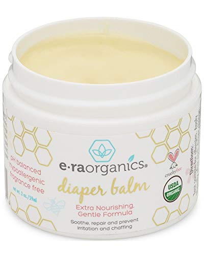 Product Cover Baby Diaper Rash Balm - USDA Certified Organic Soothing Diaper Rash Treatment for Sensitive Skin Care. Natural Ointment to Nourish and Protect from Infection, Chafing and Irritation Era-Organics