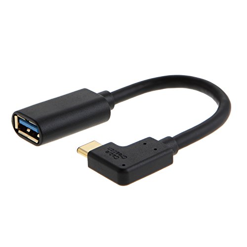 Product Cover CableCreation USB-C to USB 3.0 Adapter, 90 Degree USB C Male to USB A Female OTG Cable Adapter, Compatible with MacBook Pro, Samsung Note 8, Dell XPS 15, etc, 15CM/ Black
