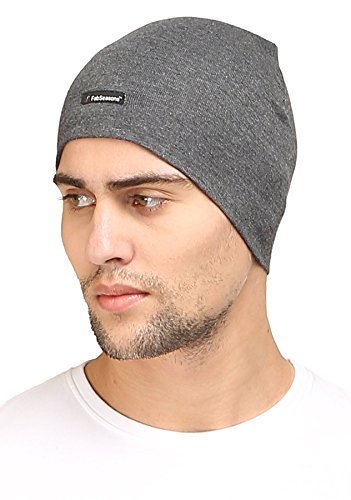 Product Cover FabSeasons Men's Cotton Skull Cap Free Size Charcoal Grey