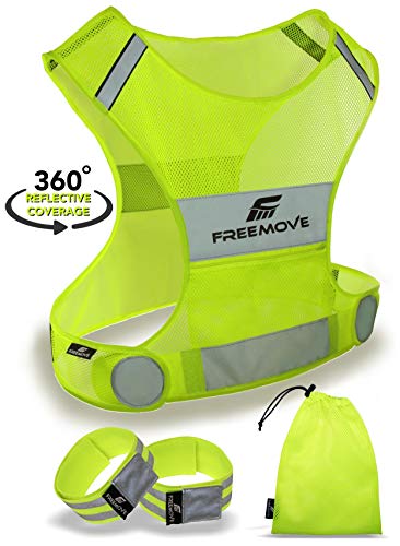 Product Cover No.1 Reflective Vest Running Gear | YOUR BEST CHOICE TO STAY VISIBLE | Ultralight & Comfy Motorcycle Reflective Vest | Large Pocket & Adjustable Waist | Safety Vest in 6 Sizes + Hi Vis Bands & Bag