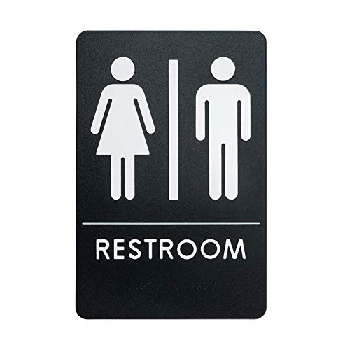Product Cover Rock Ridge Unisex Restroom Sign ADA-Compliant Bathroom Door Sign for Offices, Businesses, and Restaurants, Made in USA