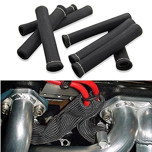 Product Cover Car 1200 Degree Spark Plug Wire Boots Heat Shield Protector Sleeve Cover fit for SBC BBC 350 454 8PCS by Shinehome