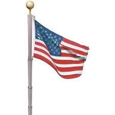 Product Cover 21 FT Heavy Duty Tapered Telescoping Silver Aluminum Tangle Free No Furl Residential Flagpole WindStrong - 2.5 Inch Butt Made in The USA 5 Year Warranty and 3x5 Embroidered and Sewn US Nylon Flag