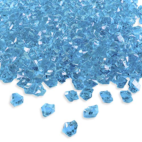 Product Cover Super Z Outlet Acrylic Color Ice Rock Crystals Treasure Gems for Table Scatters, Vase Fillers, Event, Wedding, Birthday Decoration Favor, Arts & Crafts (385 Pieces) (Blue)