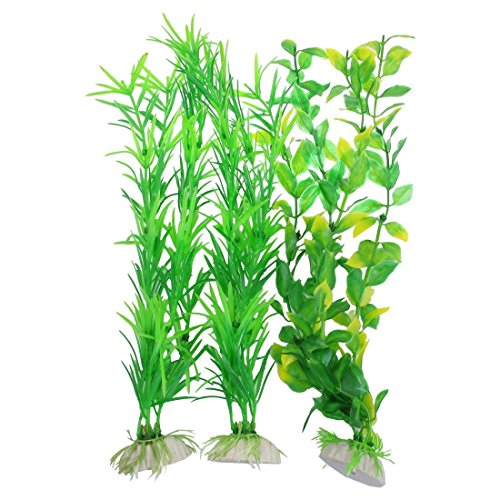 Product Cover CNZ 3-piece Aquarium Plastic Artificial Plants, 9.8-inch Tall