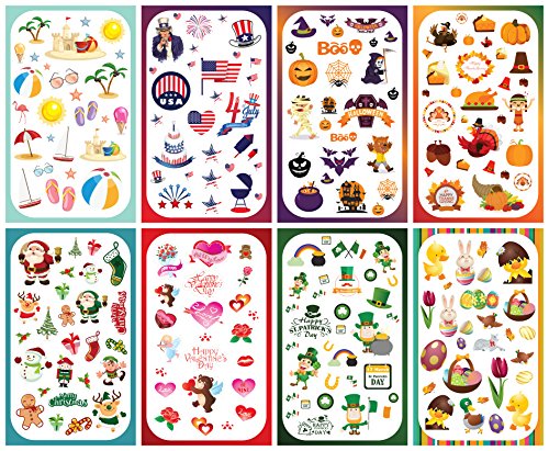 Product Cover Koobar Year-Round Holiday Stickers Variety Pack: Fun Assortment of Designs for a Whole Year (400+ Stickers)