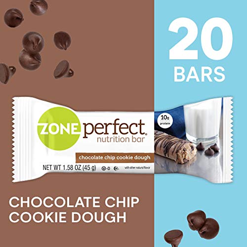 Product Cover ZonePerfect Protein Bars, Chocolate Chip Cookie Dough, High Protein, With Vitamins & Minerals (20 Count)