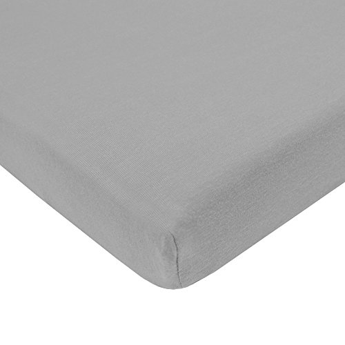 Product Cover TL Care 100% Natural Cotton Value Jersey Knit Fitted Portable/Mini-Crib Sheet, Gray, Soft Breathable, for Boys and Girls