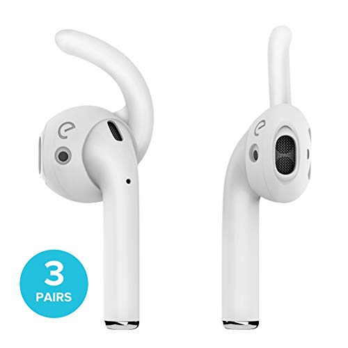 Product Cover EarBuddyz 2.0 Ear Hooks and Covers Accessories Compatible with Apple AirPods 1 & AirPods 2 or EarPods Headphones/ Earphones/ Earbuds (3 Pairs) (Clear)