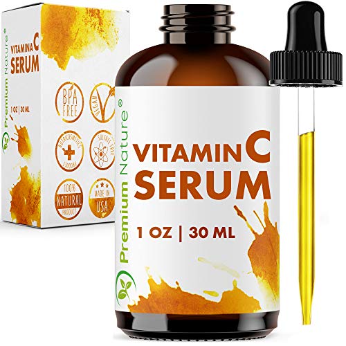 Product Cover Vitamin C Serum Hyaluronic Acid - Anti Aging 20% Vit C Face Cream with All Natural Ingredients Facial Skin Serum Dark Spot Acne Remover Wrinkle & Sun Spot Hydrating Pore Minimizer Packaging May Vary