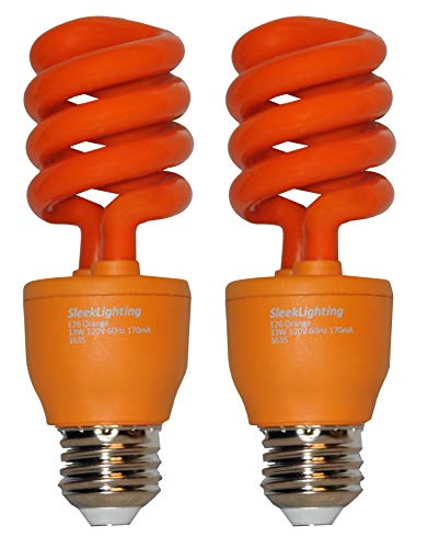Product Cover SleekLighting 13 Watt Orange Spiral CFL Light Bulb - UL Approved- 120 Volt, E26 Medium Base. (Pack of 2)