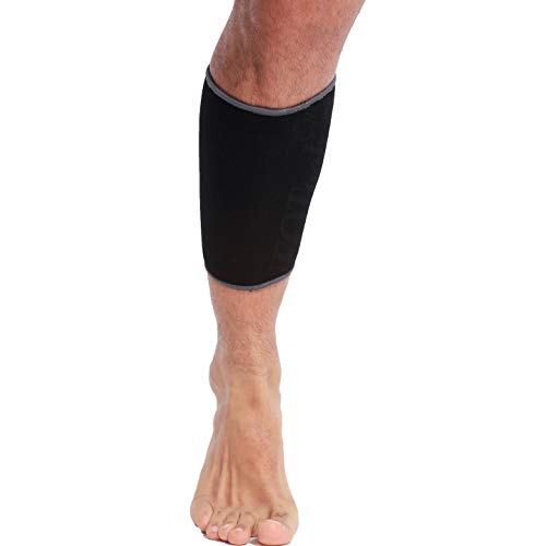 Product Cover Neotech Care Calf Support Sleeve (1 Unit) - Elastic & Breathable Knitted Fabric - Muscle Pain Relief - Medium Compression - Black Color (Size M)