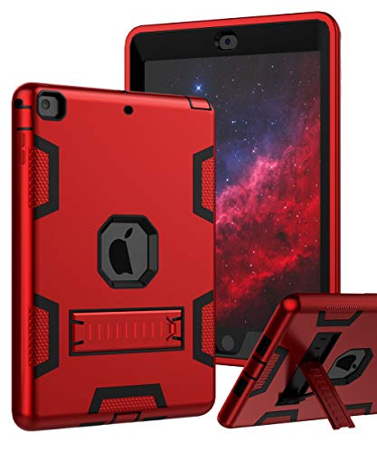 Product Cover TIANLI Case for iPad Air Three Layer Plastic and Silicone Protection Heavy Duty Shockproof Protective Cover for iPad Air 9.7 inch - Red Black