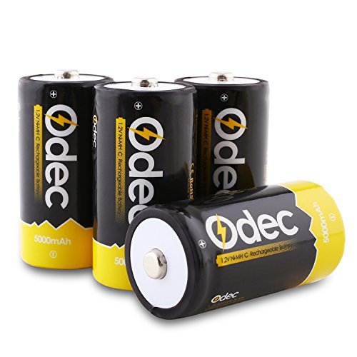 Product Cover Odec C Rechargeable Batteries, Deep Cycle 5000mAh NiMH Battery Pack LR14/Baby C (4 Pack)