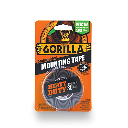 Product Cover Gorilla Heavy Duty Double Sided Mounting Tape, 1 Inch x 60 Inches, Black