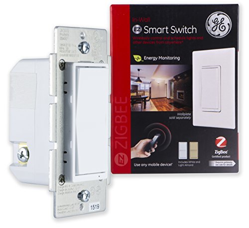 Product Cover GE 45856GE Zigbee Smart Switch In-Wall Lighting Control, Neutral Wire Required Works Directly with Alexa Plus, Echo Show (2nd Gen), White & Light Almond