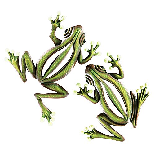 Product Cover Collections Etc Glow in The Dark Hanging Frogs Wall Fence Tree Decor - Set of 2, Green