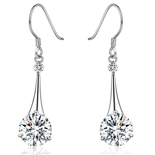 Product Cover SBLING Platinum-Plated Silver Cubic Zirconia Tear Drop Earrings (6.5 cttw)