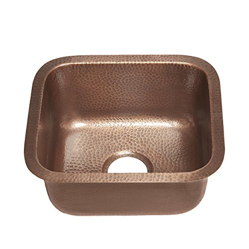 Product Cover Sinkology Sisley 17-inch Bar Prep Copper Sink in Hammered Antique copper