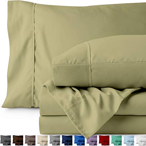 Product Cover Bare Home Queen Sheet Set - 1800 Ultra-Soft Microfiber Bed Sheets - Double Brushed Breathable Bedding - Hypoallergenic - Wrinkle Resistant - Deep Pocket (Queen, Sage)