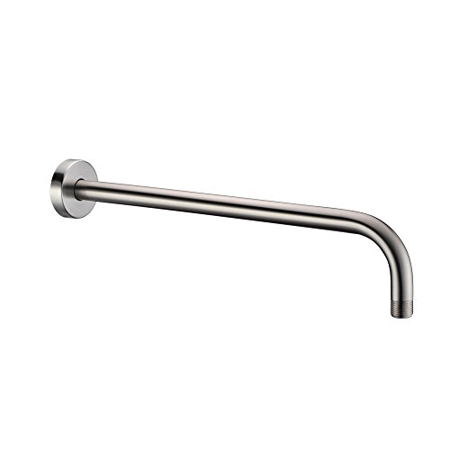 Product Cover Purelux Shower Extension Extra Long Stainless Steel Shower Arm Water Outlet PJ1602 with Flange, Brushed Nickel 16 Inches