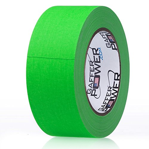 Product Cover Real Professional Grade Gaffer Tape by Gaffer Power - Made in The USA Green Fluorescent 2 in X 30 Yds - Heavy Duty Gaffers Tape - Non-Reflective -Multipurpose - Better Than Duct Tape