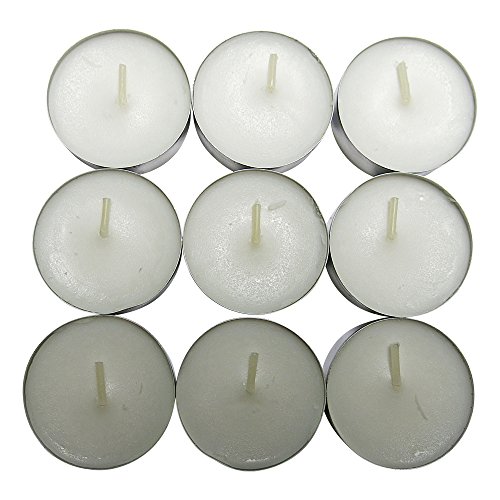 Product Cover CandleNScent Unscented Tealight Candles, 30 Pack, White, Made in USA