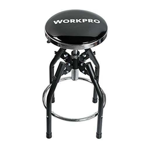 Product Cover WORKPRO Heavy Duty Adjustable Hydraulic Shop Stool, Black