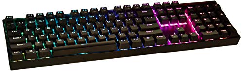 Product Cover Redragon K551-RGB Mechanical Gaming Keyboard with Cherry MX Blue Switches Vara 104 Keys Numpad Tactile USB Wired Computer Keyboard Steel Construction for Windows PC Games (Black RGB LED Backlit)