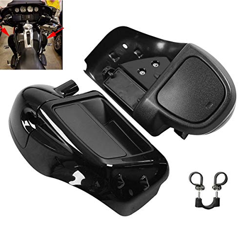 Product Cover XFMT Motorcycles Vivid Black Lower Vented Leg Fairing Compatible with Harley Touring Road King, Street Glide, org equipment on FLHTCU 2014-2020