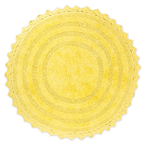 Product Cover DII Ultra Soft Spa Cotton Crochet Round Bath Mat or Rug Place in Front of Shower, Vanity, Bath Tub, Sink, and Toilet, 28