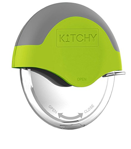 Product Cover Kitchy Pizza Cutter Wheel - Super Sharp and Easy To Clean Slicer, Kitchen Gadget with Protective Blade Guard (Green)