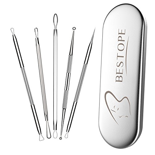 Product Cover BESTOPE Blackhead Remover Pimple Comedone Extractor Tool Best Acne Removal Kit - Treatment for Blemish, Whitehead Popping, Zit Removing for Risk Free Nose Face Skin with Metal Case