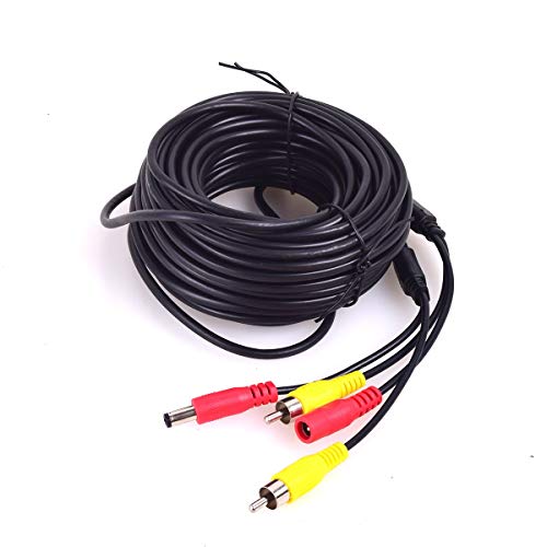 Product Cover Car RCA DC Video Extension Cable for Backup Camera CCTV Security Truck Bus Trailer Reverse Parking System (10 Meters/32 Feet) - 2 in 1 RCA Video & DC Power Cable