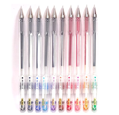 Product Cover Pilot Hi-Tec-C 025 Gel Ballpoint Pen, 0.25mm Ultra Fine, 10 Color Set (Japan Import) [Komainu-Dou Original Package]