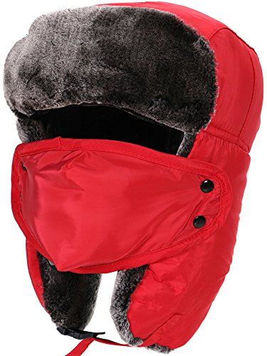 Product Cover Simplicity Men Women's Winter Weatherproof Faux Fur Lined Trapper Hat with Earflap