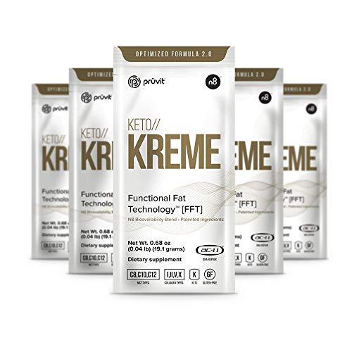 Product Cover KETO//KREME 2.0 with Functional Fat Technology FFT, MCT Oils for Brain Boost, Reduce Joint Pain and Inflammation, Improve Digestive and Gut Health, Kickstart Natural Collagen Production, 20 Sachets