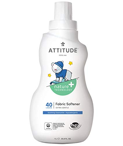 Product Cover ATTITUDE Baby Fabric Softener, Hypoallergenic, Plant-based, Non-toxic, ECOLOGO Certified, Soothing Chamomile, 33.8 Fluid Ounce, 40 Loads