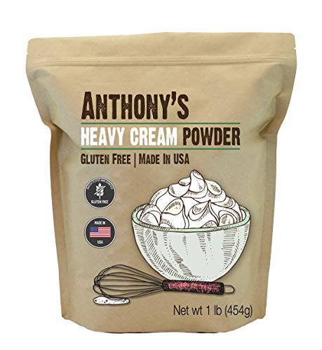 Product Cover Anthony's Heavy Cream Powder, 1lb, Batch Tested Gluten Free, No Fillers or Preservatives, Keto Friendly, Product of USA