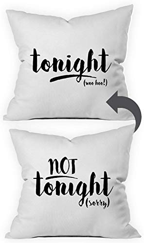 Product Cover Oh, Susannah Tonight Not Tonight Reversible Throw Pillow Case Cover Fits 18x18 Insert Packaged in Gift Box Ideal for Bachelorette Party Bridal Shower Gifts for The Bride Unique